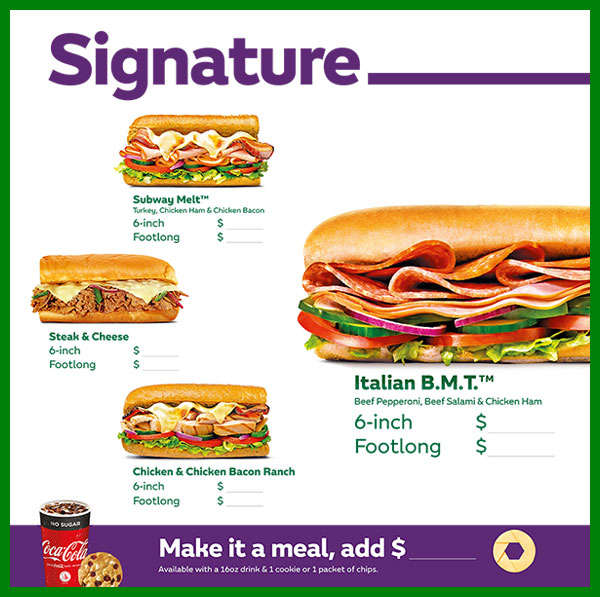 Static Menu Board (Left)